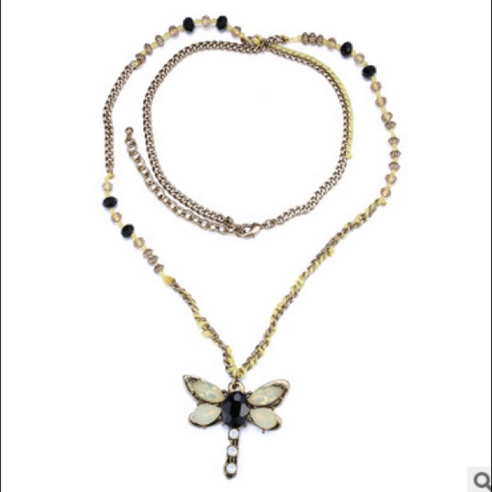 Dragonfly Charm Pendant Long Chain Necklaces